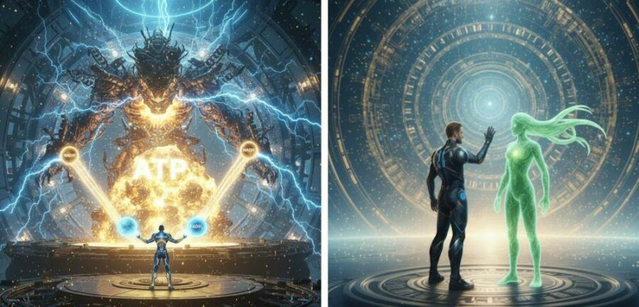 Imagem Depois-da-batalha-usando-todos-os-orbes-para-liberar-a-energia-final-o-ATP-vem-a-vitória-e-o-ciclo-da-vida-continua